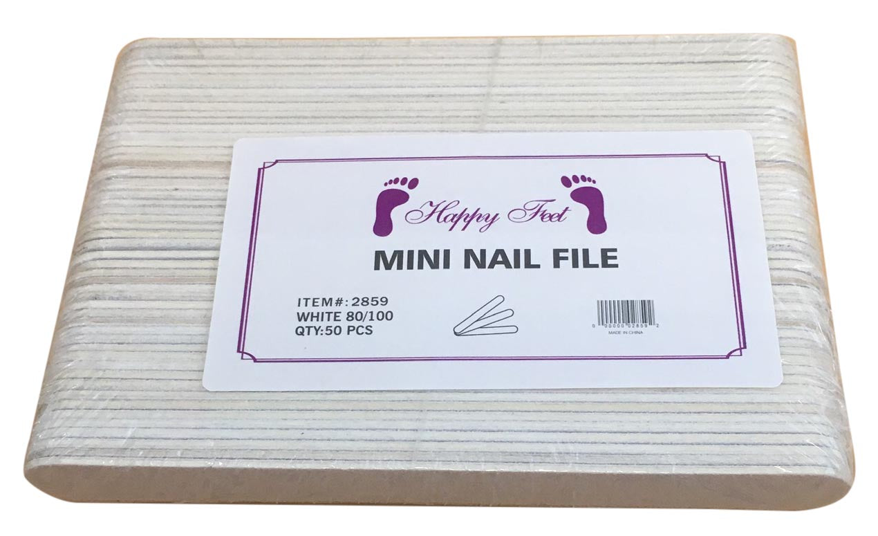 Giũa làm móng HappyFeet Nails nhỏ 4" và 5" Trắng***SALE SALE $195/CASE5000***