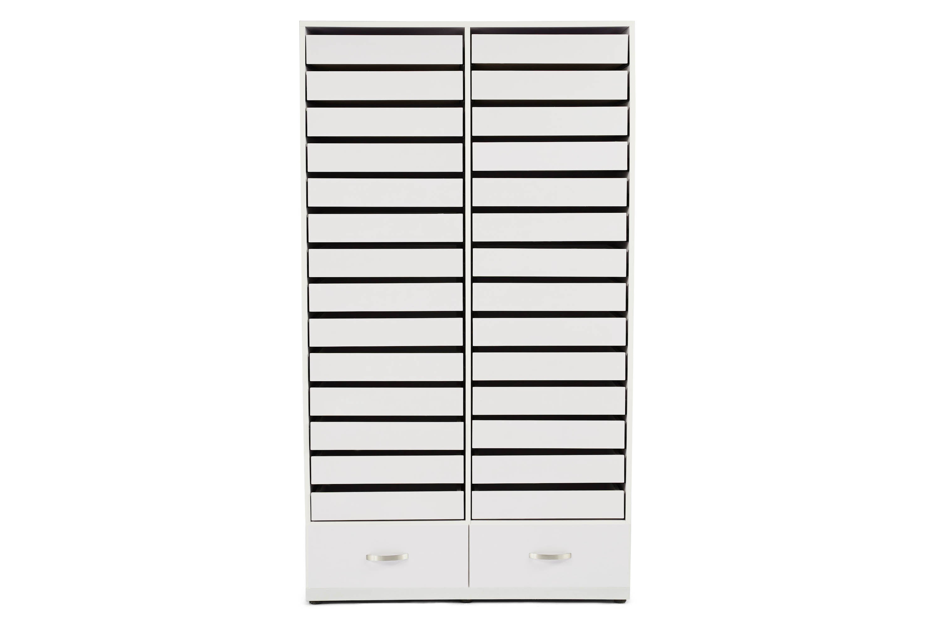 Tủ Rack Trưng Bày 68" - Trắng Bạc Sáng Bóng