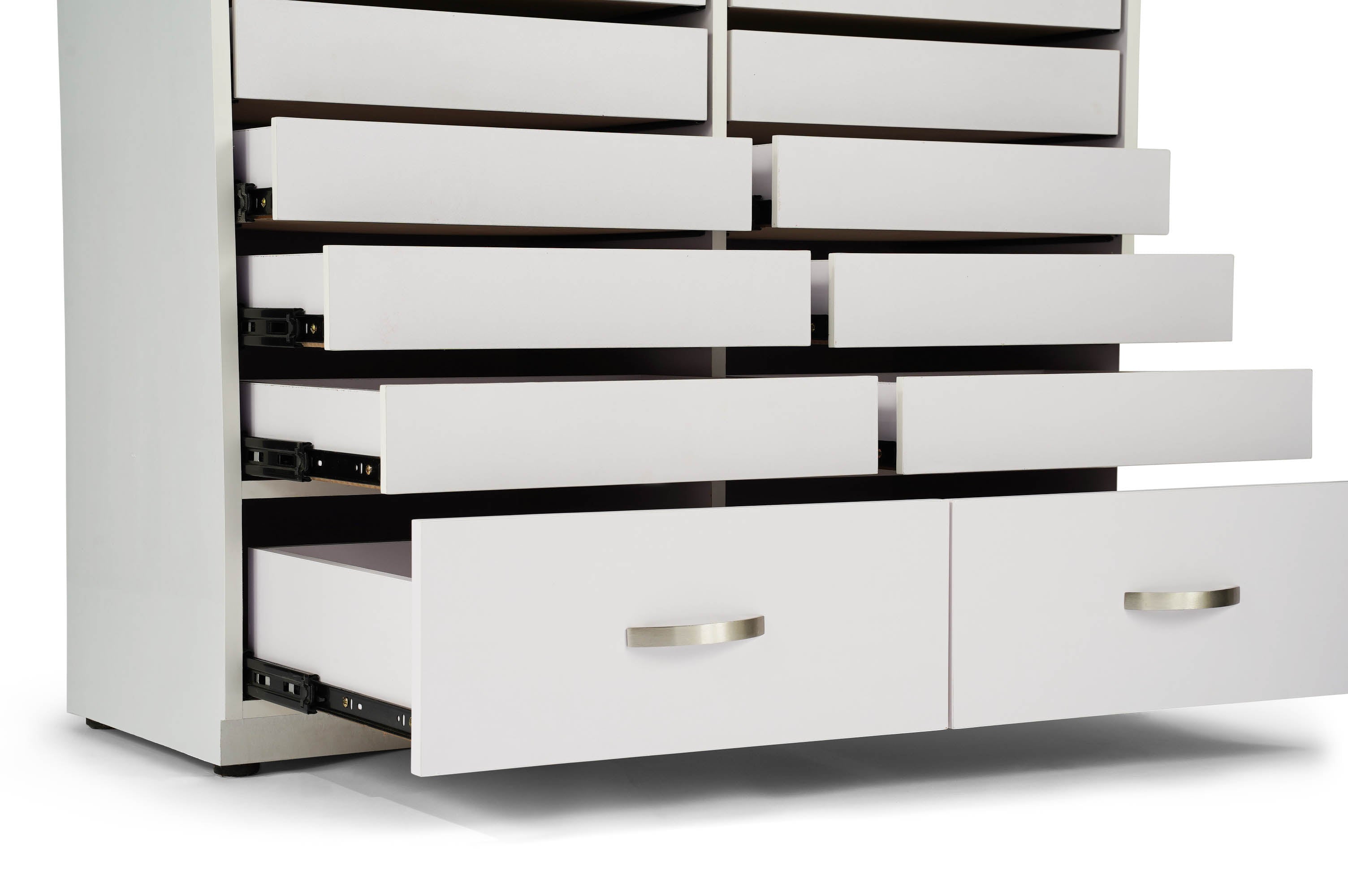 Tủ Rack Trưng Bày 68" - Trắng Bạc Sáng Bóng