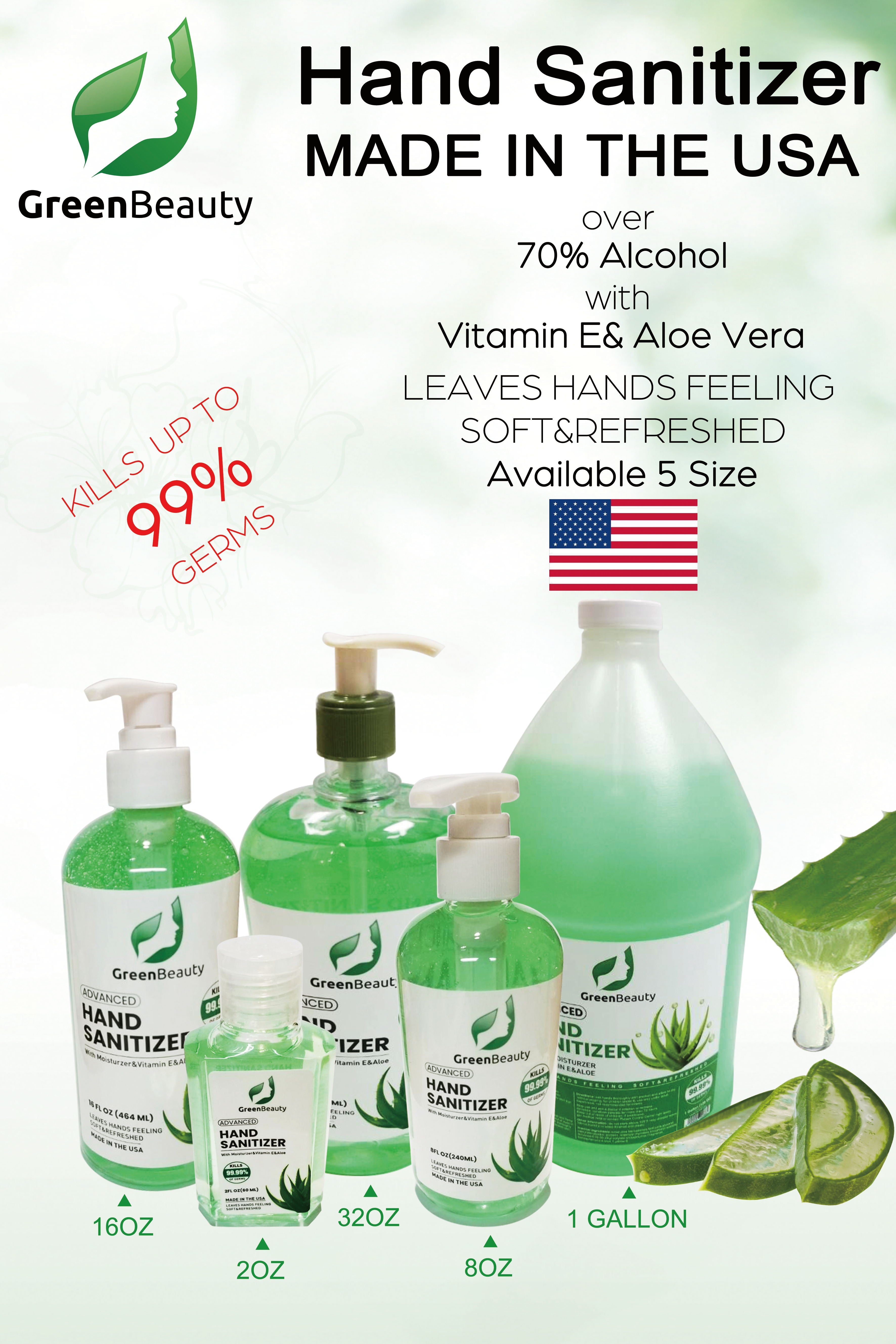 MUA 1 TẶNG 1 - GreenBeauty Hand Sanitizer 67 oz - FDA Chấp Thuận
