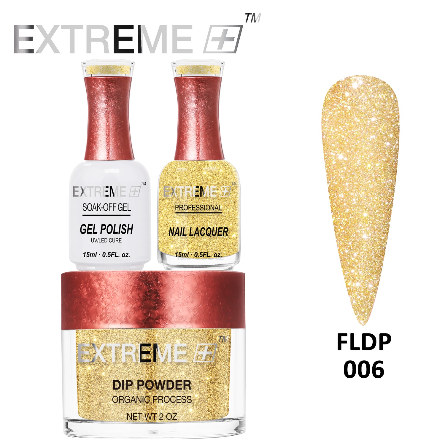 EXTREME+ Đèn pin trên Nail Bộ ba kim tuyến phản quang - #006 Bronzer