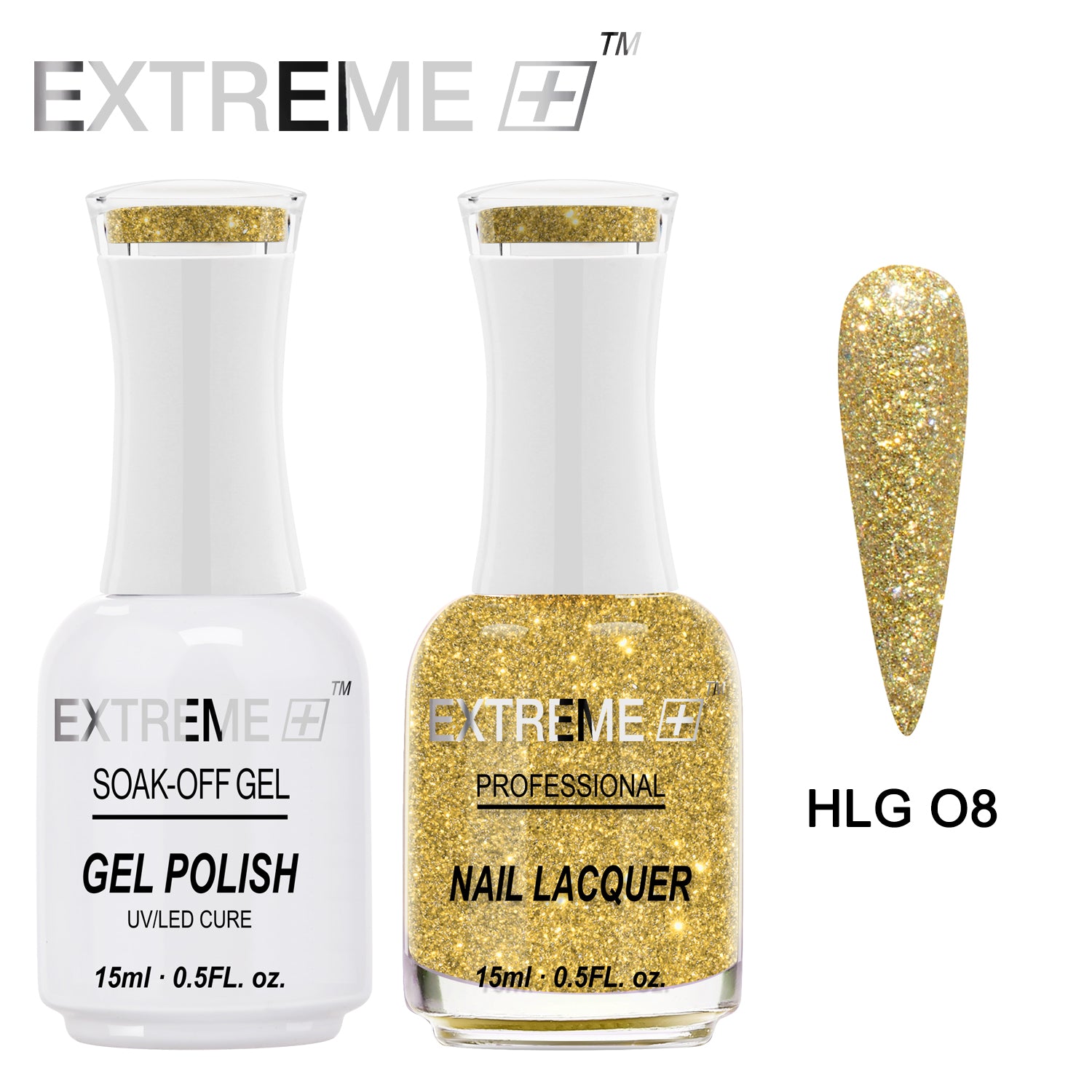 EXTREME+ Holo Chrome Gel Matching Lacquer - #008