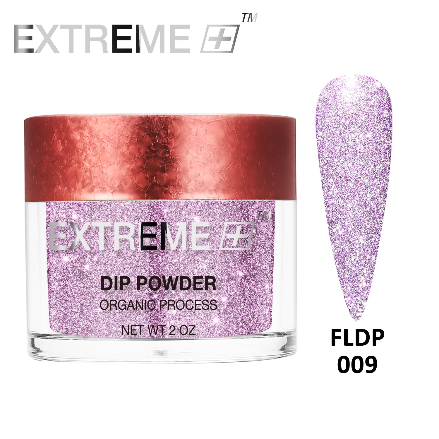 EXTREME+ Đèn pin trên Nail Bột nhũ kim tuyến phản chiếu - #009 Rose Pink