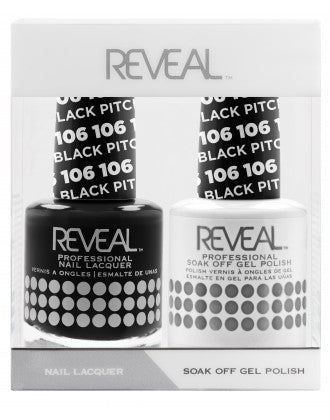 Bộ đôi sơn bóng và gel Reveal - 106 Pitch Black