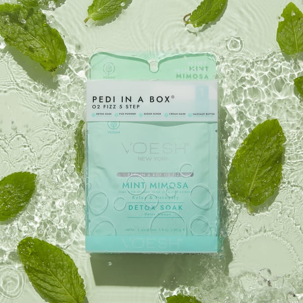VOESH Pedi in a Box O2 Fizz 5 bước - Mint Mimosa - Hộp 50