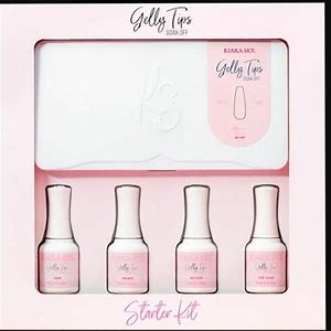 Kiara Sky GELLY TIPS STARTER KIT - COFFIN LONG - Gồm Đèn Led Mini Flash Cure 