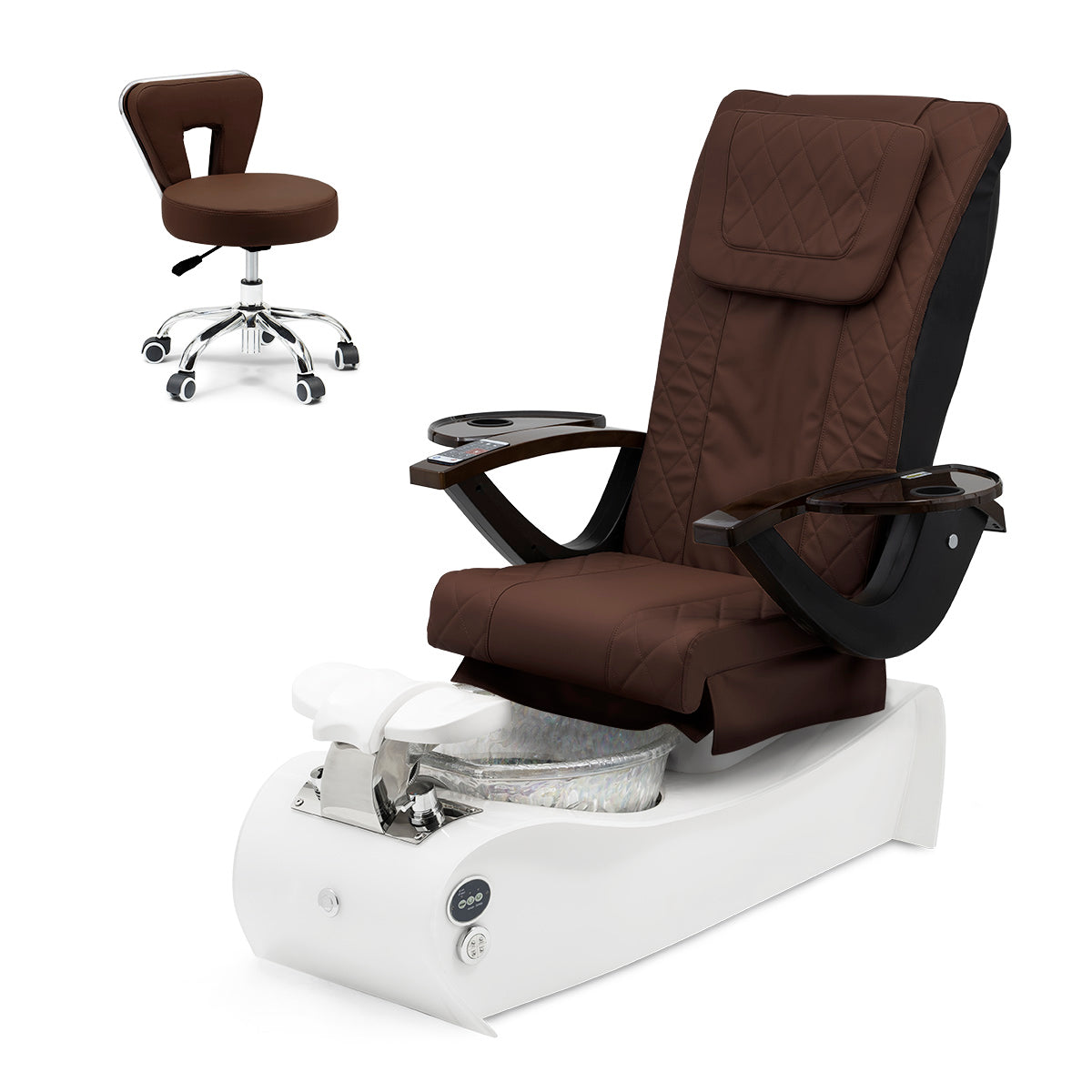 Ghế Spa Thunder Pedicure - Đế trắng - Unicorn Bowl - Da Diamond