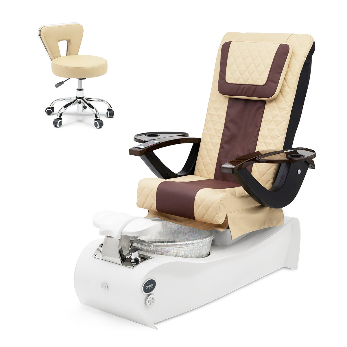 Ghế Spa Thunder Pedicure - Đế trắng - Unicorn Bowl - Da Diamond